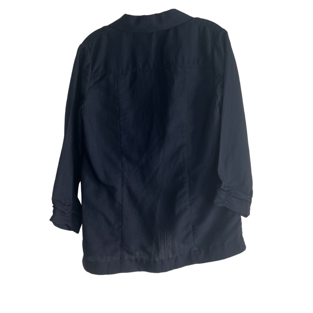 SOFT SURROUNDINGS Vici Linen Blend Blazer in Navy Blue Size XS — NWT - Picture 5 of 10